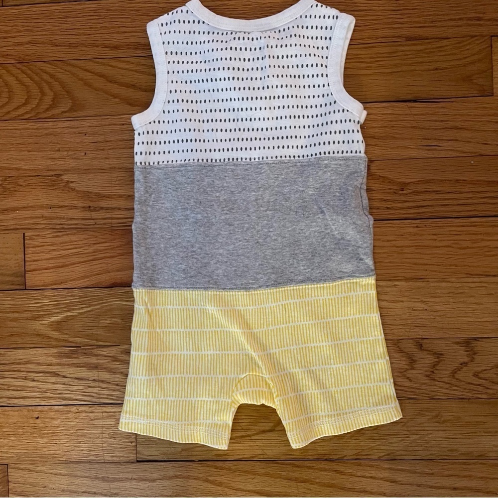 Lamaze | yellow stripped tank romper | baby boy 9 mo - Picture 2 of 7